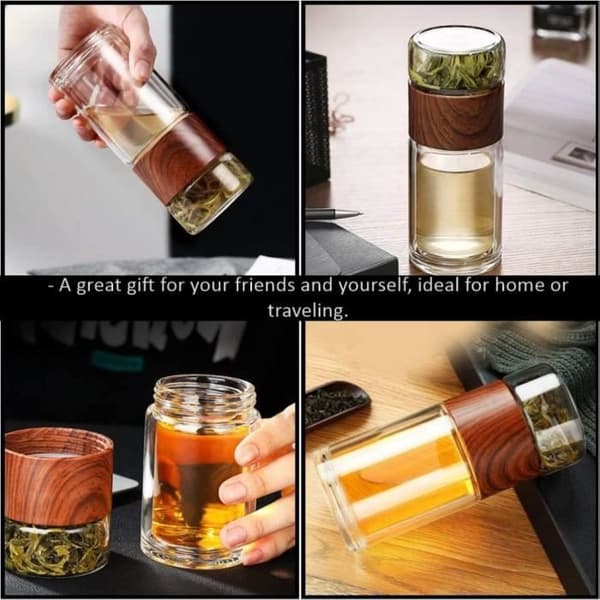 Te-infuser - Glas - 300 ML - Dobbeltvægget - Bærbar - Ikke-giftig