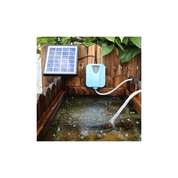 Solcellsdriven pump för dammluftning - Vattenluftare med luftpumpar för akvarium 2L/min Silver GOLVMATTA