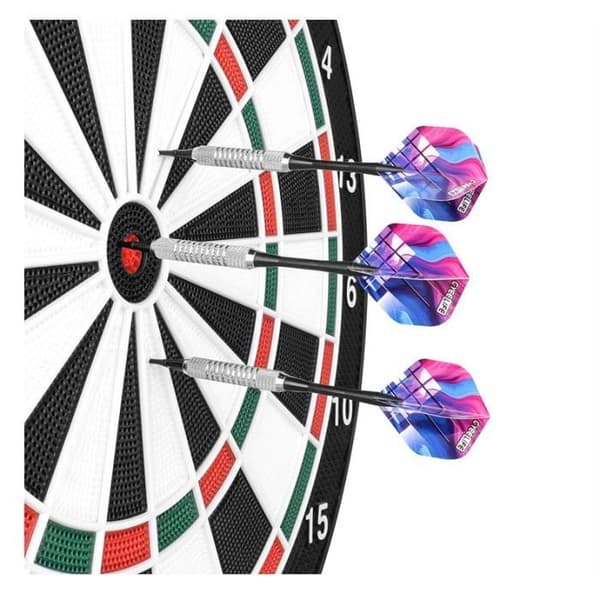 Blød spids dart sæt - 12 pile - Plastik spids - 100 point - 42 fjer