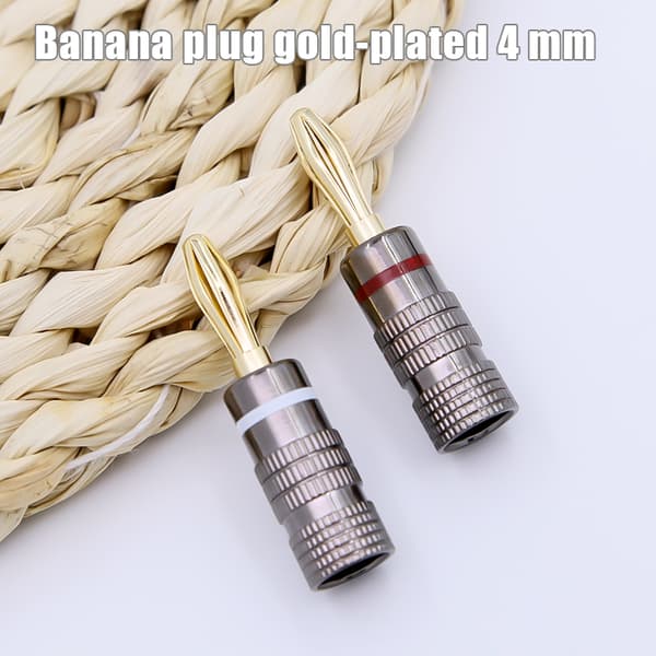 Banana plug gold-plated 4 mm 16-pack