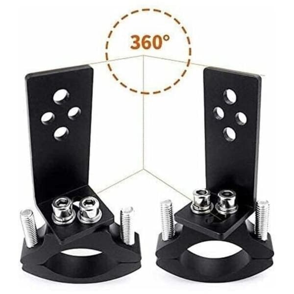 AIMOONSA 2-pack Motorcycle Fork Tube Clamps - Horizontal/Vertical Installation - LED Light Bar Mount - 22mm-36mm