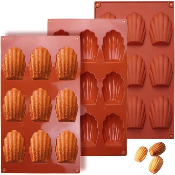 Madeleineform - Tefal - 3 Stykker - Silikone - 9 Hulrum - Non-stick