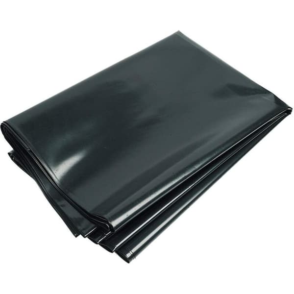 2m x 3m Sort Polyethylenplade. 2mil Tyk Have Drivhusoverdækning, Polyethylen Havebrugsmembran til Haveisolering (125µm / 500g)