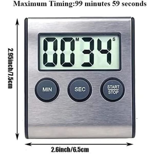 Digital Kitchen Timer. Magnetic Kitchen Timer. Loud Alarm with Large Digits. Magnetic Countdown Timer. Perfect for Students, Cooking, and Baking.