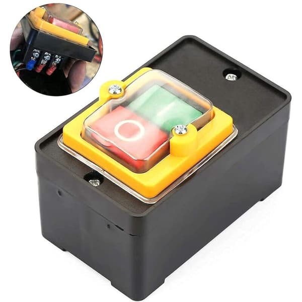 AC220V/380V Push Button Switch, Waterproof Switch with Casing, Control Button with Bottom Casing Machine Switch - AIMOONSA