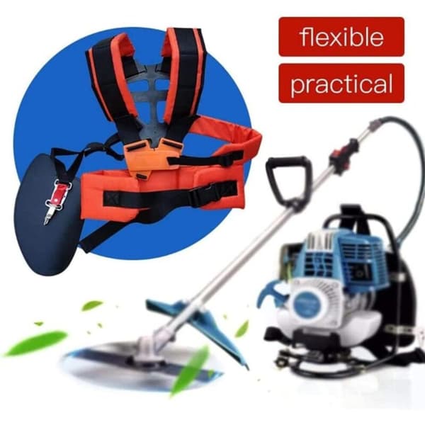 Comfortable Padded W-shaped Double Shoulder Harness for Brush Cutter B