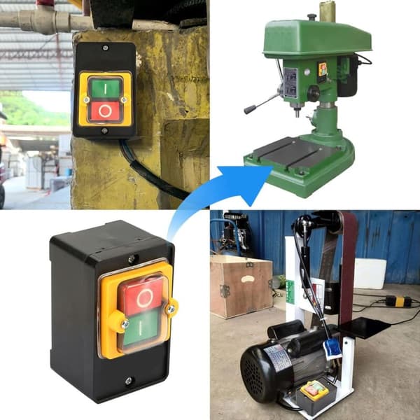 AC220V/380V Push Button Switch, Waterproof Switch with Casing, Control Button with Bottom Casing Machine Switch - AIMOONSA