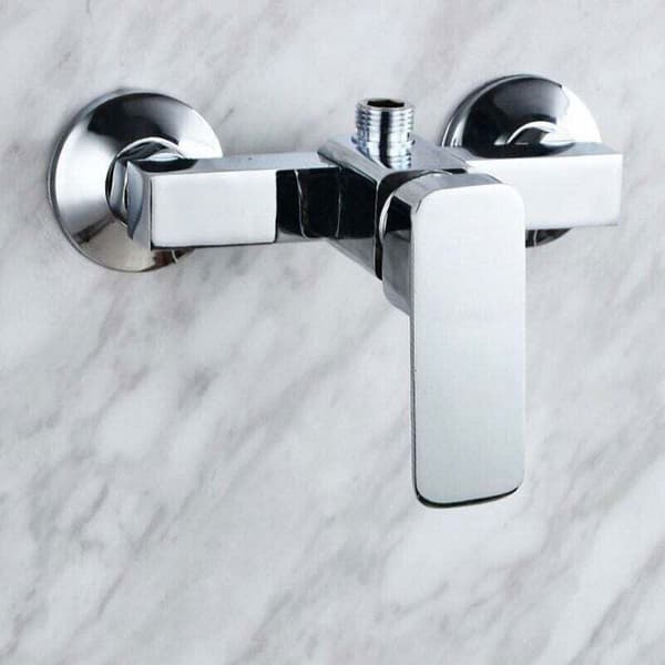 Veggmontert dusjkran - Termostatisk blandebatteri - Solid messingkropp - Kromfinish