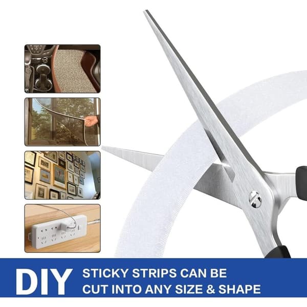 25M Self-Adhesive Velcro Tape, Self-Adhesive Hook and Loop Tape, Mosquito Net Roll