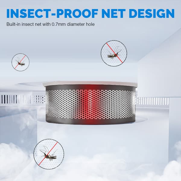 Smoke Detector with LED Indicator and 10-Year Battery Life White