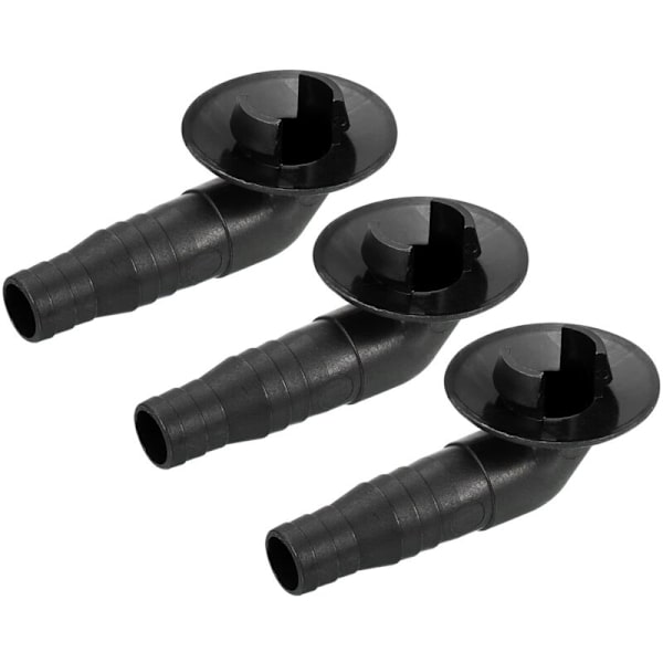 AIMOONSA Air Conditioner Drain Hose Connector, 19mm, Elbow Pipe Fitting, Replacement Part, Accessory for Mini-Split Window AC. Black, 3-Pack