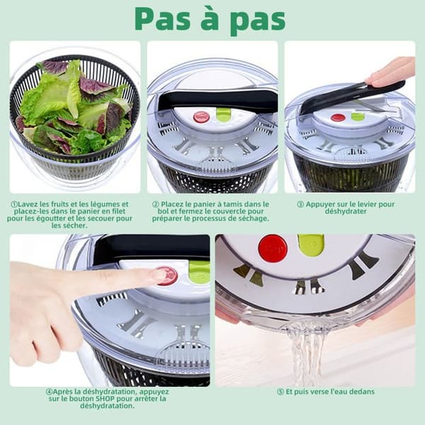 5L Salladsslunga - Stor Kapacitet - Transparent - Plast
