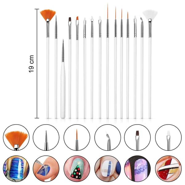 Nagelkonstpenselset 15 st