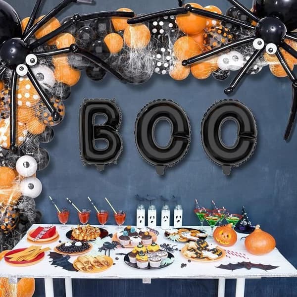 Halloween Bueguirlande Sæt - Edderkoppeballon - 100 Stykker