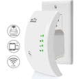 WiFi-repeater/-forsterker, 300 Mbps WiFi, dekning opptil 200 m², hvit