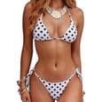 Sexy Slim Bikini Badedraktsett - Polyester - Hvit - Ermeløs
