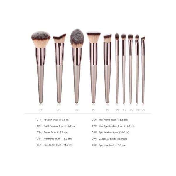 Sæt med 18 makeupbørster - Premium kvalitet - Blød nylon - Elegant design - Ideel til begyndere