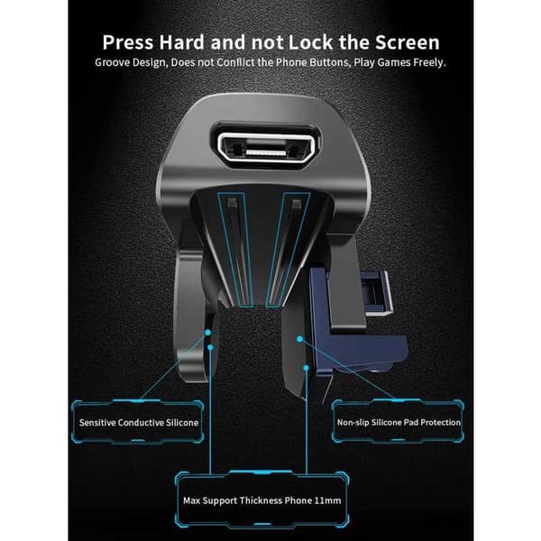 Mobilspilcontroller Model AK03 - 50mAh Trigger - 400mAh Blæser - Justerbar Hastighed: 1 til 25 Skud