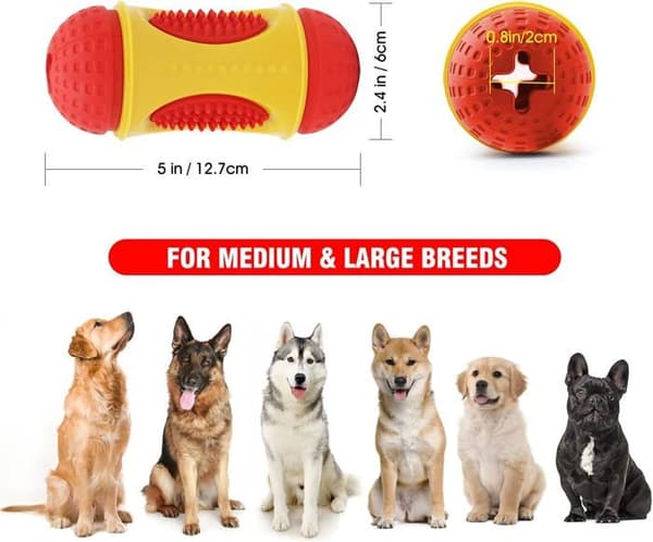 Kjedelige leker for mellomstore hunder, biteringer for valper, godbitdispenserende leker for hunder