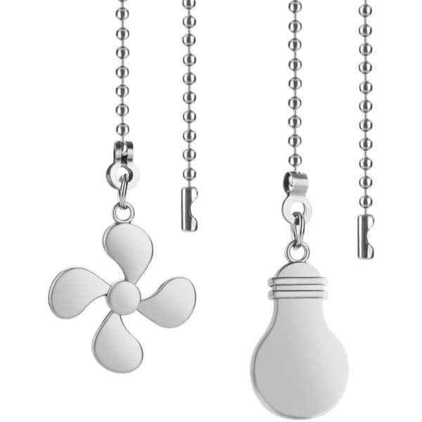 2 Ceiling Fan Pull Chains (Silver)