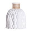 Geometrisk Nordisk Vas - Plast - Vit - 12x15 cm