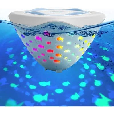 LED-bassengbelysning med fiskeprojeksjon, vanntett badekar/badeleke for dam