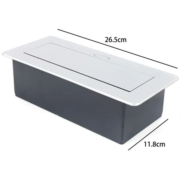 Retractable Flush Socket with 3 Outlets for Countertop, as Table or Floor Socket for Kitchen, Office or Space-Saving Solutions.