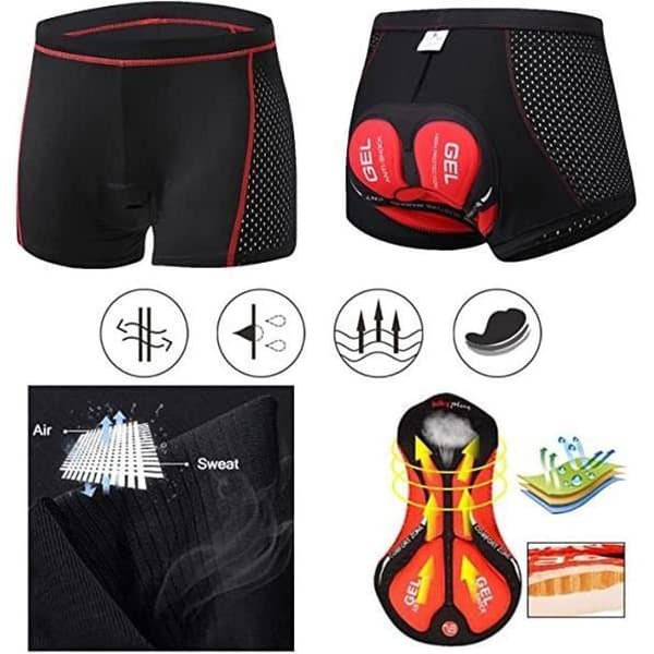 Cykelshorts til mænd med 3D Gel-polstring - Sort - Åndbare, hurtigtørrende