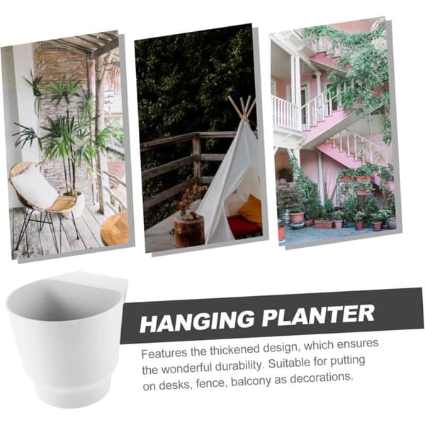 Balcony Railing Flower Pot, Hanging Plant Container, Decorative Planter Box