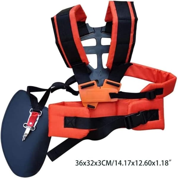 Comfortable Padded W-shaped Double Shoulder Harness for Brush Cutter B