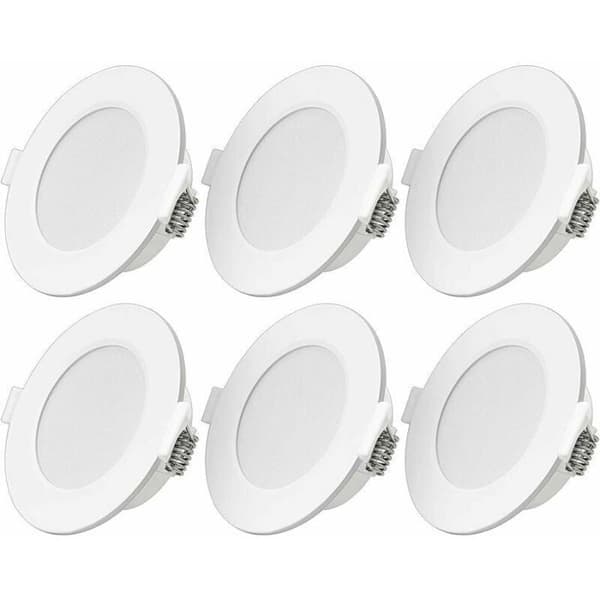 6W Infällda LED-spotlights - Varmvit - 6-pack - IP44 för badrum