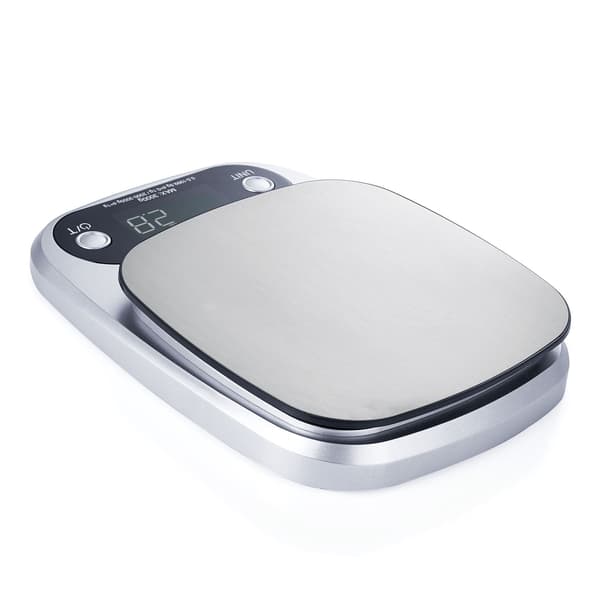 Digital Kitchen Scale 5 kg/0.1 g with LCD Screen, Stainless Steel Platform and Tare Function for Precise Cooking