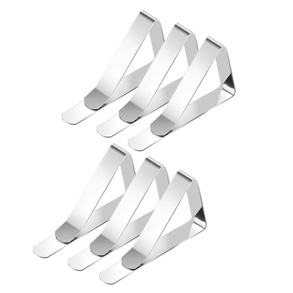Tablecloth Clips / Tablecloth Holders Silver 6-pack