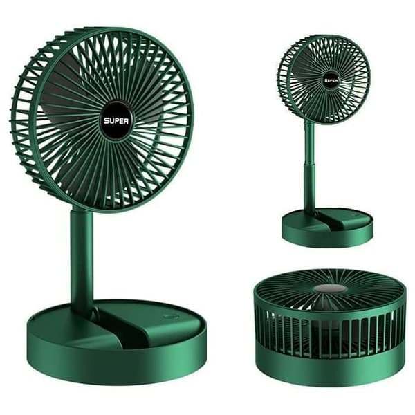 Bærbar foldbar piedestalventilator - 3 hastigheder - 2000 mAh