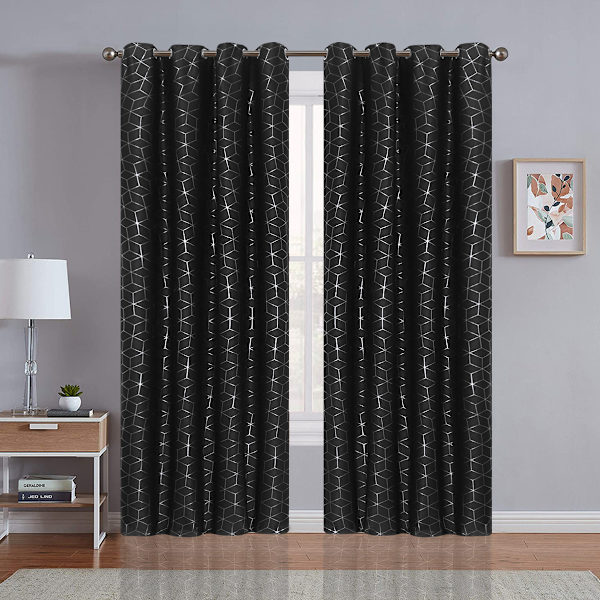Blackout Curtains with Geometric Pattern L