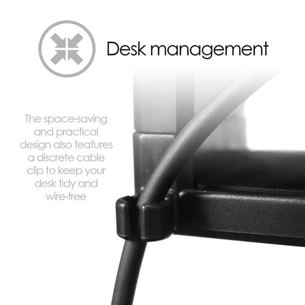Headphone/Headset Holder Black Mounted on Desk Top