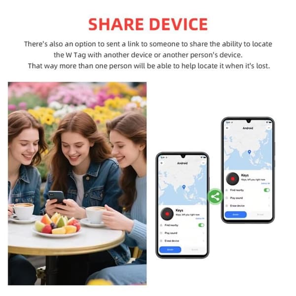 Mini GPS Kæledyrssporing Nøglering - Realtidsplacering - Android-kompatibel