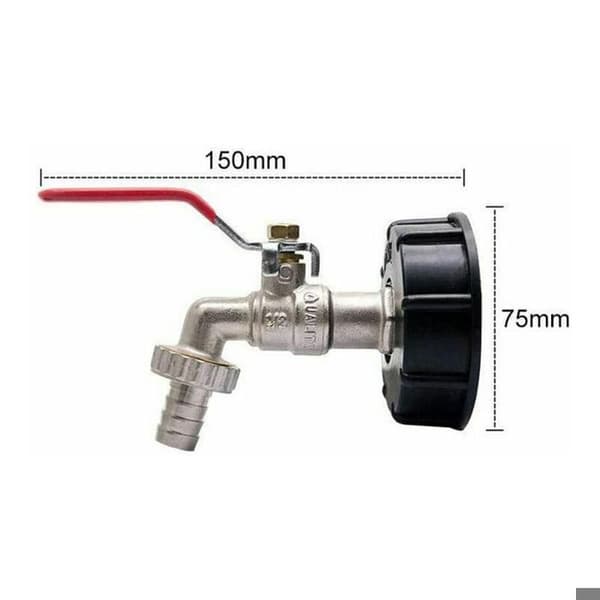 IBC Adapter S60X6 - Messinghane - 127 cm - Kompatibel med IBC-beholdere