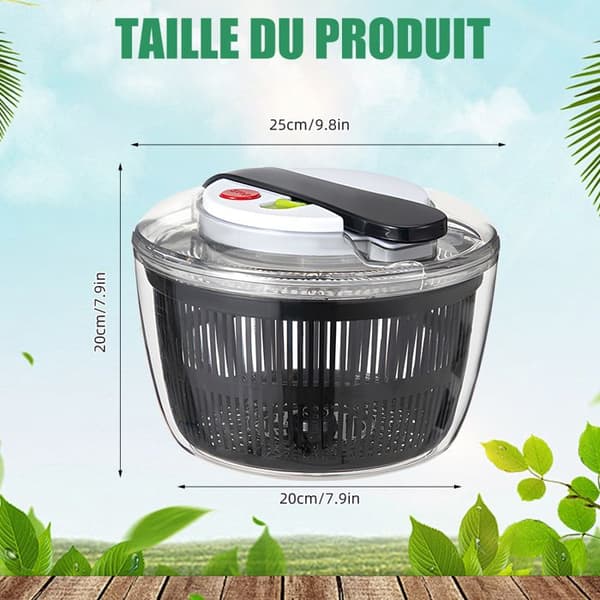 5L Salladsslunga - Stor Kapacitet - Transparent - Plast