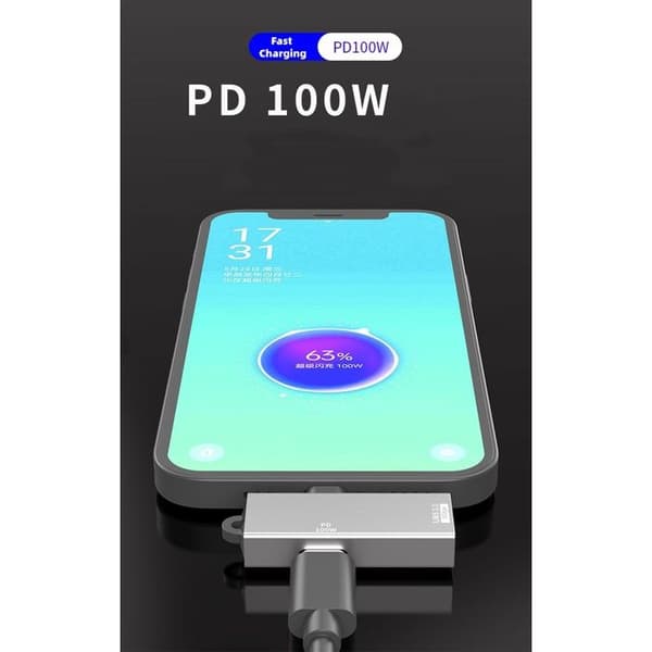 2-i-1 USB-C OTG-adapter Typ-C till USB 3.0 - 100W PD snabbladdning - 5 Gbps dataöverföring