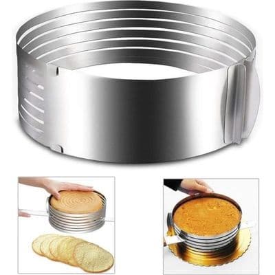 Justerbar Mousse Tårtform i Rostfritt Stål, Silver, Diameter 16-20cm