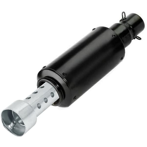 Adjustable, Universal, and Removable 42mm Zone Motorcycle Muffler. DB Killer XSQ-03 (Short, Silver)