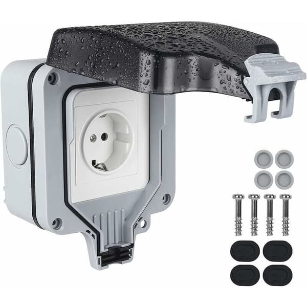 IP66 Waterproof Outdoor Socket. Complete Power Outlet. Waterproof Outdoor Socket.