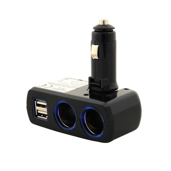 Billaddare - Tera - Dubbla USB 3.1A - 90° design - Med LED-ljus - Universal