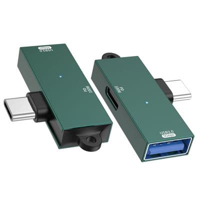 2-i-1 USB-C OTG-adapter Type-C til USB 3.0 - 100W PD Hurtigopladning - 5 Gbps Dataoverførsel