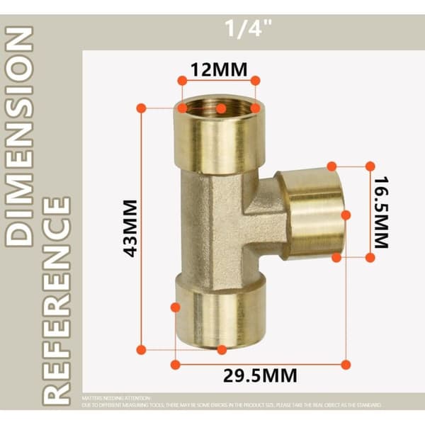 2 stk. 1/4\" BSP hungevind T-stykke hunrørfittings 3-vejs messingfitting