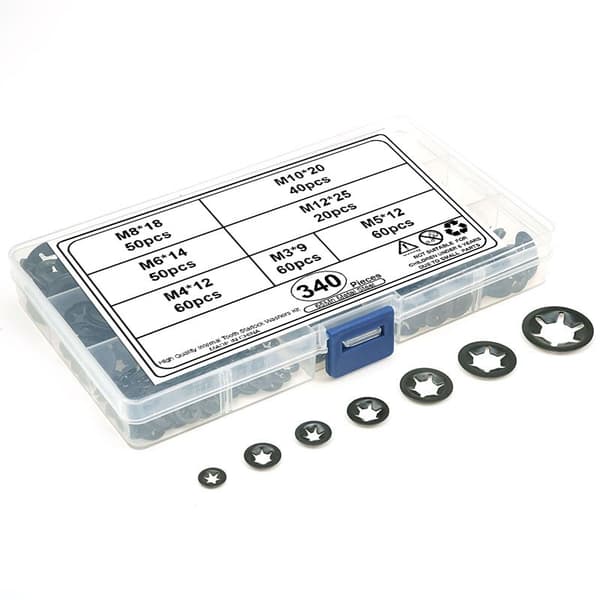Internal Tooth Lock Washers - 340 pcs Assorted Set