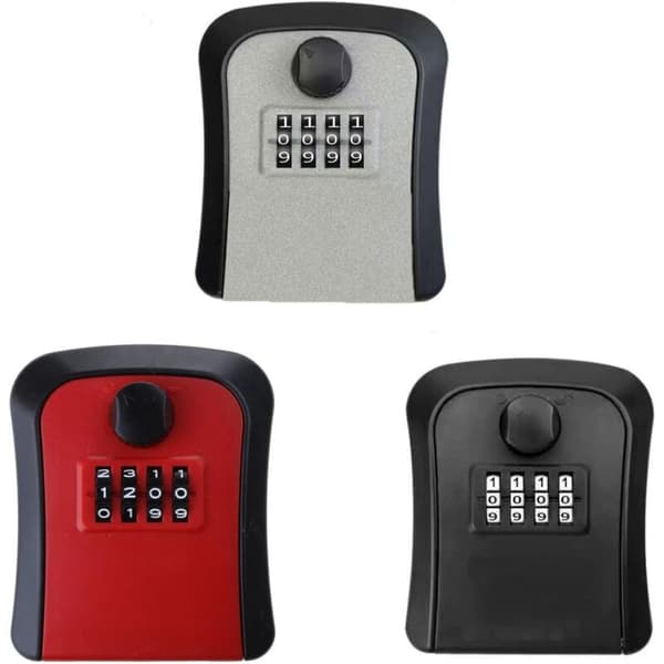 Wall-mounted key box with 4 digits. Perfect for elderly parents.