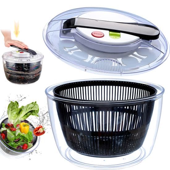 5L Salladsslunga - Stor Kapacitet - Transparent - Plast