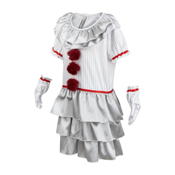 Clownkostym för flickor Halloween Läskig Clownkostym S